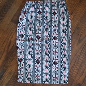 Aztec patterned midi pencil skirt